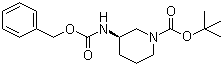 (3R)-3-苄氧羰基氨基哌啶-1-甲酸叔丁酯分子结构 (CAS 320580-76-5)