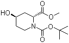(2R,4R)-4-羟基哌啶-1,2-二羧酸 1-叔丁酯 2-甲酯分子结构 (CAS 321744-25-6)