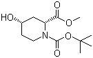 (2R,4S)-4-羟基哌啶-1,2-二羧酸 1-叔丁酯 2-甲酯分子结构 (CAS 321744-26-7)