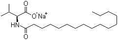 Sodium N-hexadecanoyl-L-valinate molecular structure (CAS 32190-54-8)