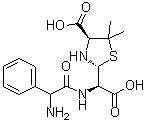 alpha-氨基苄基青霉噻唑酸分子结构 (CAS 32746-94-4)