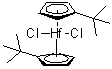 Bis(tert-butylcyclopentadienyl)hafnium dichloride molecular structure (CAS 33010-55-8)