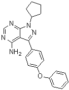 4-氨基-1-环戊基-3-(4-苯氧基苯基)-1H-吡唑并[3,4-d]嘧啶分子结构 (CAS 330786-25-9)