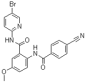 N-(5-Bromo-2-pyridinyl)-2-[(4-cyanobenzoyl)amino]-5-methoxybenzamide molecular structure (CAS 330942-11-5)