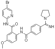 N-(5-Bromo-2-pyridinyl)-2-[[4-(imino-1-pyrrolidinylmethyl)benzoyl]amino]-5-methoxybenzamide molecular structure (CAS 330942-16-0)