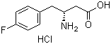 (R)-3-氨基-4-(4-氟苯基)丁酸盐酸盐分子结构 (CAS 331763-69-0)
