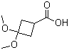 3,3-二甲氧基环丁烷甲酸分子结构 (CAS 332187-56-1)