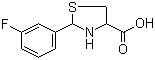 2-(3-Fluorophenyl)-4-thiazolidinecarboxylic acid molecular structure (CAS 333408-47-2)