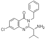 (R)-2-(1-氨基-2-甲基丙基)-3-苄基-7-氯-3H-喹唑啉-4-酮分子结构 (CAS 336113-57-6)