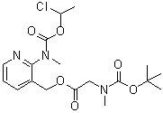 N-Methyl-N-(3-[((N-tert-butoxycarbonyl-N-methylamino)acetoxy)methyl]pyridin-2-yl)carbamic acid 1-chloroethyl ester molecular structure (CAS 338990-31-1)