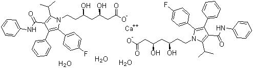 阿托伐他汀钙水合物分子结构 (CAS 344423-98-9)