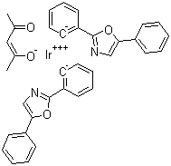 双(2,5-二苯基恶唑-C2,N')(乙酰丙酮)合铱(III)分子结构 (CAS 344796-05-0)