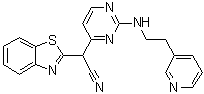 alpha-[2-[[2-(3-Pyridinyl)ethyl]amino]-4-pyrimidinyl]-2-benzothiazoleacetonitrile molecular structure (CAS 345987-15-7)