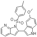 2-(5-甲氧基-1H-吲哚-3-基)-1-(甲苯-4-磺酰基)-1H-吡咯并[2,3-b]吡啶分子结构 (CAS 348640-18-6)