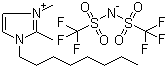 1-辛基-2,3-二甲基咪唑鎓双(三氟甲磺酰基)亚胺盐分子结构 (CAS 350493-09-3)
