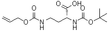 (2R)-2-[[叔丁氧羰基]氨基]-4-[[(2-丙烯基氧基)羰基]氨基]丁酸分子结构 (CAS 350820-58-5)