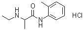 2-(乙基氨基)-N-(2-甲基苯基)丙酰胺单盐酸盐分子结构 (CAS 35891-75-9)