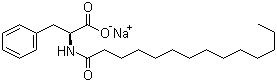 N-十四碳酰基-L-苯丙氨酸钠分子结构 (CAS 36577-41-0)