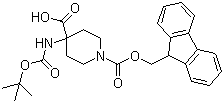 4-(叔丁氧羰基氨基)-1-芴甲氧羰基哌啶-4-羧酸分子结构 (CAS 368866-07-3)