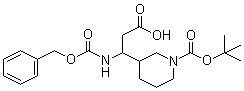 1-[叔丁氧羰基]-beta-[[苄氧羰基]氨基]-3-哌啶丙酸分子结构 (CAS 372144-13-3)