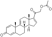 21-羟基孕甾-1,4,9(11),16-四烯-3,20-二酮-21-醋酸酯分子结构 (CAS 37413-91-5)