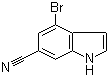 4-Bromo-1H-indole-6-carbonitrile molecular structure (CAS 374633-29-1)