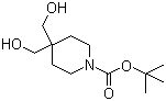 4,4-Bis(hydroxymethyl)piperidine-1-carboxylic acid tert-butyl ester molecular structure (CAS 374794-84-0)