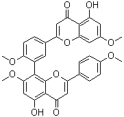 穗花杉双黄酮 7,4',7'',4'''-四甲基醚分子结构 (CAS 3778-25-4)