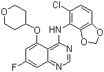 4-(6-氯-2,3-亚甲基二氧基苯胺)-7-氟-5-四氢吡喃-4-基氧基喹唑啉分子结构 (CAS 379230-38-3)