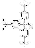 三(4-三氟甲基苯基)膦氯化金分子结构 (CAS 385815-83-8)