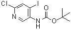 (6-氯-4-碘吡啶-3-基)氨基甲酸叔丁酯分子结构 (CAS 400777-00-6)