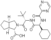 (1S,3aR,6aS)-(2S)-2-环己基-N-(2-吡嗪基羰基)甘氨酰-3-甲基-L-缬氨酰八氢环戊并[c]吡咯-1-羧酸分子结构 (CAS 402958-98-9)