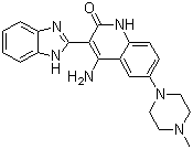 4-氨基-3-(1H-苯并咪唑-2-基)-6-(4-甲基-1-哌嗪基)-2(1H)-喹啉酮分子结构 (CAS 405168-08-3)