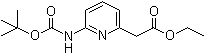 [6-[(叔丁氧羰基)氨基]-2-吡啶基]乙酸乙酯分子结构 (CAS 408365-87-7)
