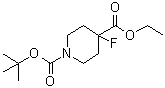N-叔丁氧羰基-4-氟哌啶-4-羧酸乙酯分子结构 (CAS 416852-82-9)