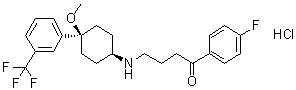 4'-Fluoro-4-[[4-cis-methoxy-4-trans-(alpha,alpha,alpha-trifluoro-m-tolyl)cyclohexyl]amino]butyrophenone hydrochloride molecular structure (CAS 42020-76-8)