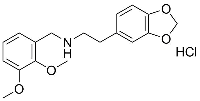 2-(苯并[d][1,3]二氧杂环戊烯-5-基)-N-(2,3-二甲氧基苄基)乙胺盐酸盐分子结构 (CAS 430433-40-2)