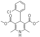 4-(2-氯苯基)-3,5-二(甲氧羰基)-2,6-二甲基-1,4-二氢吡啶分子结构 (CAS 43067-01-2)
