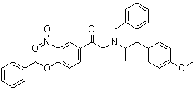 2-[[2-(4-Methoxyphenyl)-1-methylethyl](phenylmethyl)amino]-1-[3-nitro-4-(phenylmethoxy)phenyl]ethanone molecular structure (CAS 43229-66-9)