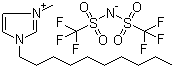 1-癸基-3-甲基咪唑鎓双(三氟甲磺酰基)亚胺盐分子结构 (CAS 433337-23-6)
