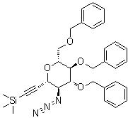 3,7-脱水-4-叠氮基-1,2,4-三脱氧-5,6,8-三-O-(苯基甲基)-1-(三甲基硅烷基)-D-甘油型-D-古洛-辛-1-炔糖醇分子结构 (CAS 443916-28-7)