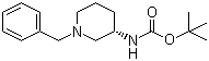 (S)-1-苄基-3-N-叔丁氧羰基氨基哌啶分子结构 (CAS 454713-13-4)