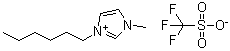 1-甲基-3-己基咪唑鎓三氟甲磺酸盐分子结构 (CAS 460345-16-8)