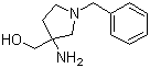 1-苄基-3-羟甲基-3-氨基吡咯烷分子结构 (CAS 475469-13-7)
