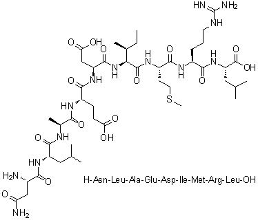 L-天冬氨酰胺酰-L-亮氨酰-L-丙氨酰-L-alpha-谷氨酰-L-alpha-天冬氨酰-L-异亮氨酰-L-蛋氨酰-L-精氨酰-L-亮氨酸分子结构 (CAS 477562-51-9)