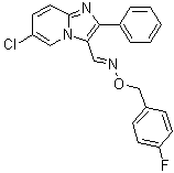 6-氯-2-苯基咪唑并[1,2-a]吡啶-3-甲醛 O-[(4-氟苯基)甲基]肟分子结构 (CAS 478257-35-1)