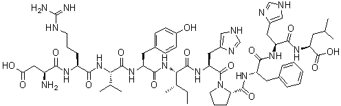 Human angiotensin I molecular structure (CAS 484-42-4)