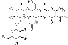 O-alpha-D-甘露糖基-(1→6)-O-beta-D-甘露糖基-(1→4)-O-2-(乙酰氨基)-2-脱氧-beta-D-吡喃葡萄糖基-(1→4)-2-(乙酰氨基)-2-脱氧-beta-D-吡喃葡萄糖分子结构 (CAS 491845-49-9)
