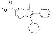 3-环己基-2-苯基-1H-吲哚-6-羧酸甲酯分子结构 (CAS 494799-14-3)
