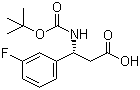 Boc-(R)-3-氨基-3-(3-氟苯基)丙酸分子结构 (CAS 500789-04-8)